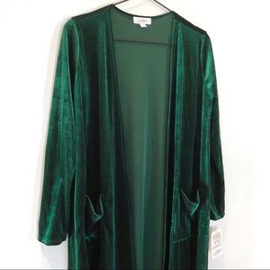 LuLaRoe|UNICORN crushed velvet emerald green Sarah